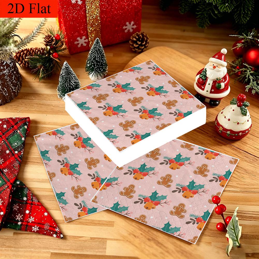 20pcs Disposable Napkins with Christmas Theme Pattern Print for Wedding,Parties,and Daily Use for Thanksgiving Fall Christmas Table Decoration