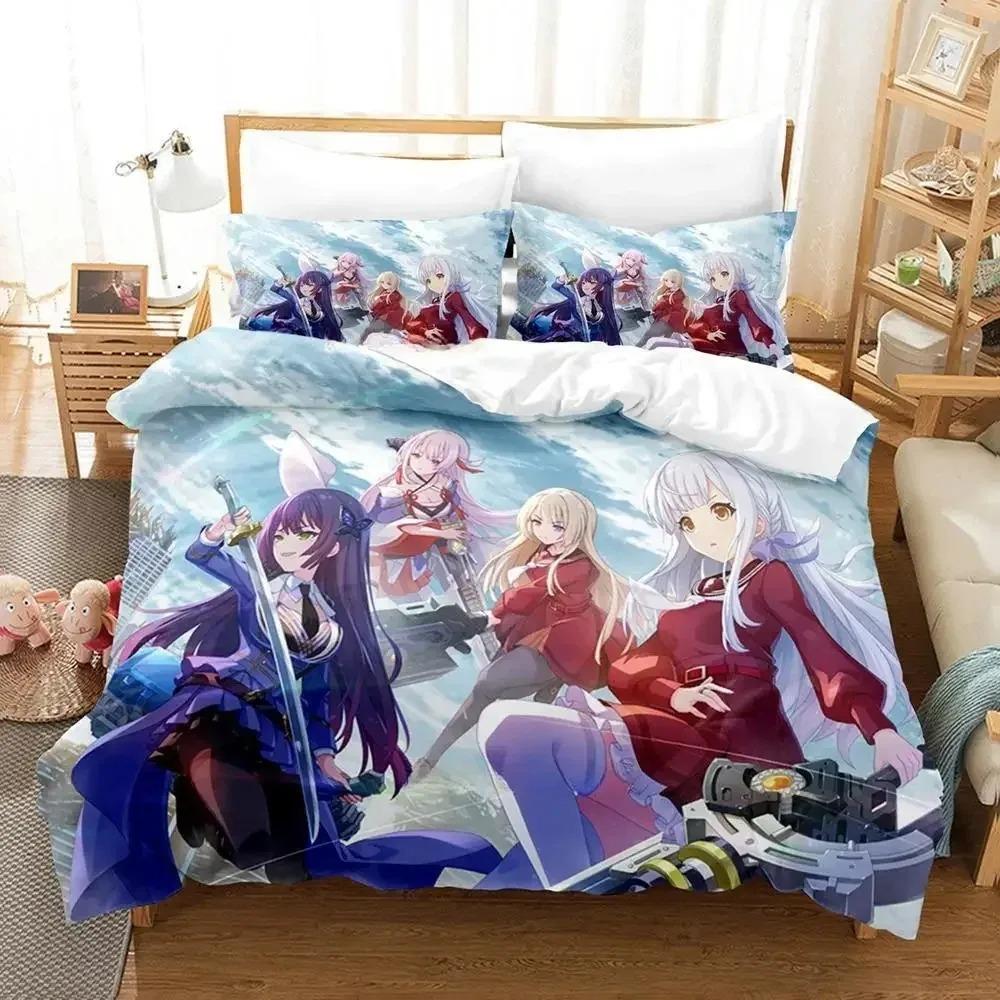 Assault Lily Bouquet Bedding Set Single Twin Full Queen King Size Bed Set Adult Kid Bedroom Duvetcover Sets Anime Bed Sheet Set
