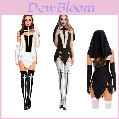 Sexy Naughty Nun Costume High Quality Black Fancy Dress For Women's Cosplay And Halloween Parties