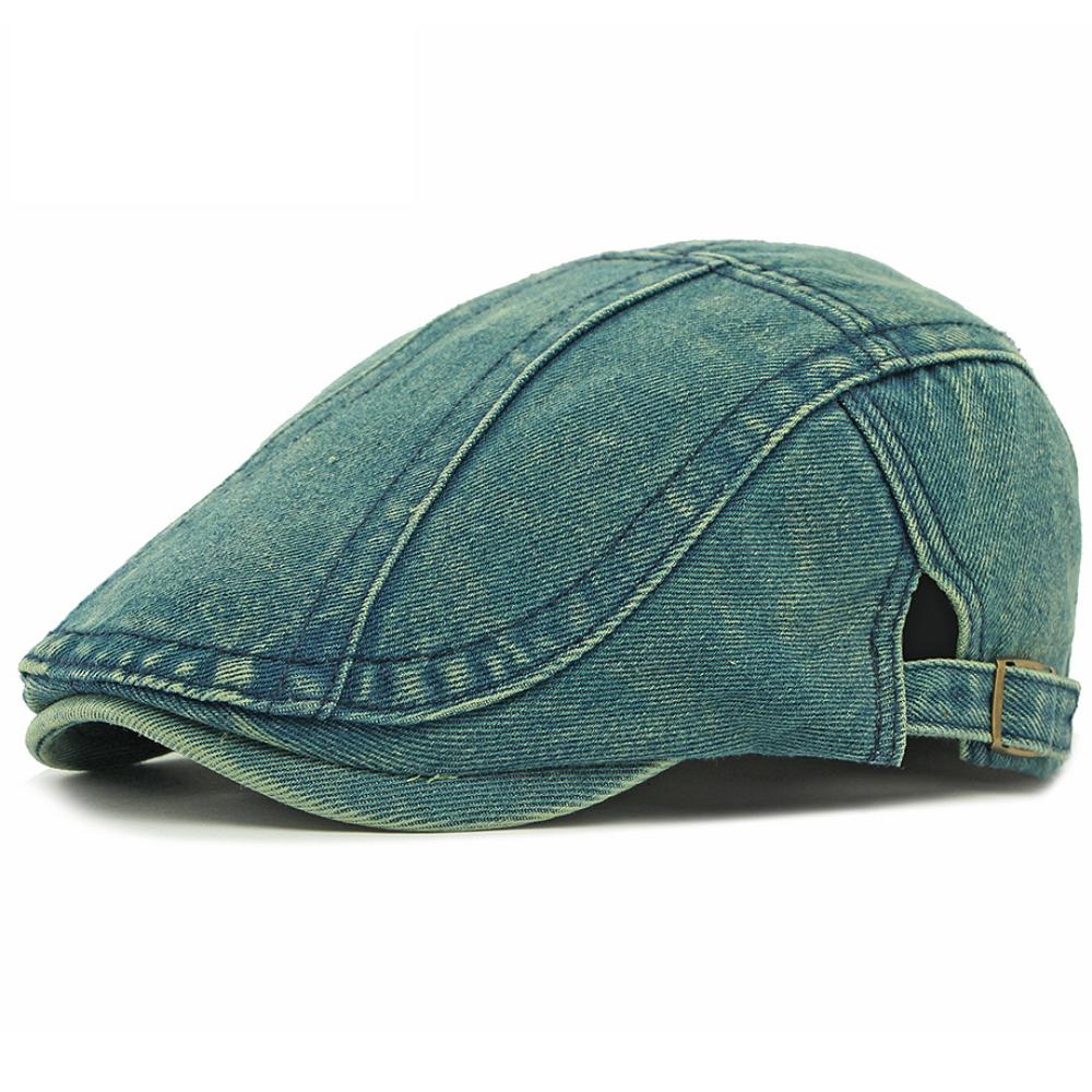 HT4804 Mens Berets Women Spring Summer Autumn Denim Cap Artist Painter Beret Hat Male Female Ivy Flat Cap Adjustable Beret Cap
