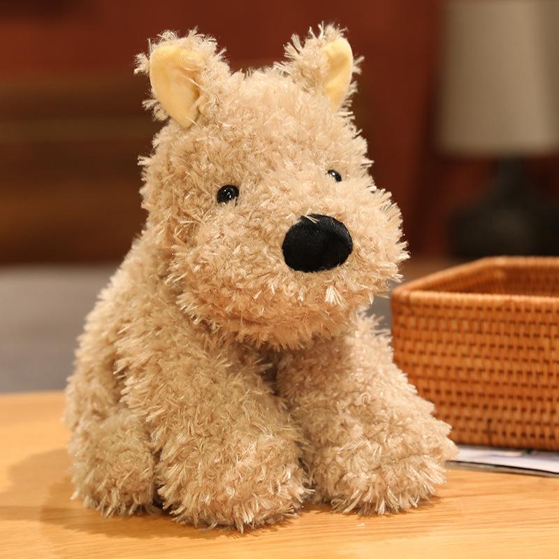 Simulated West Highland Dog Doll Plush Toys Puppy Doll Children's Sleeping Soothing Doll Birthday Gift