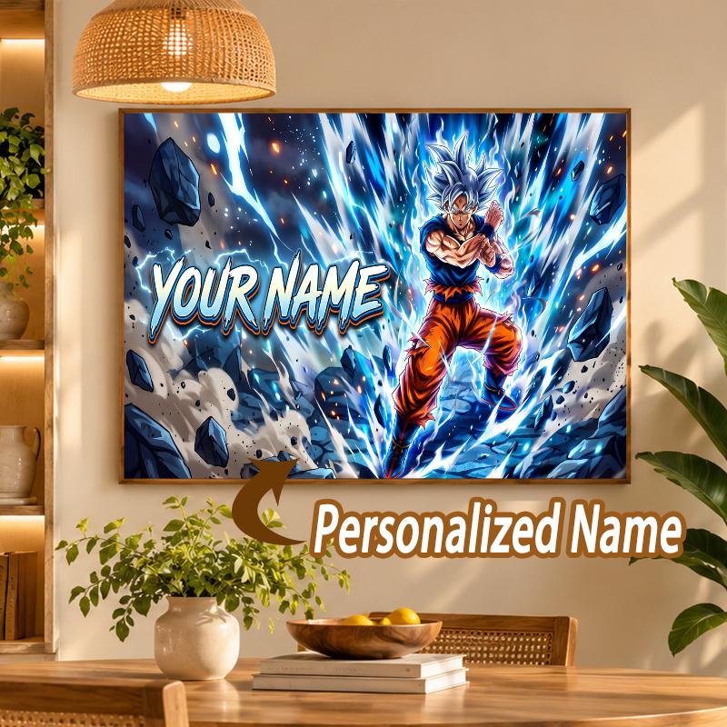 Dragon Ball Goku Custom Name Diamond Painting Personalized 5D Full Drill DIY Diamond Art Home Decor