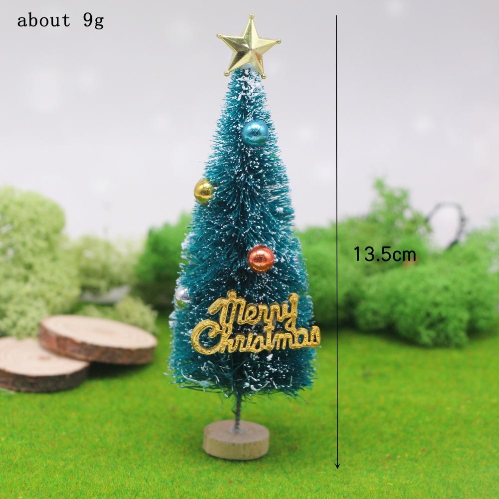 Miniature Sisal Silk Christmas Tree with Snow Tower Scene