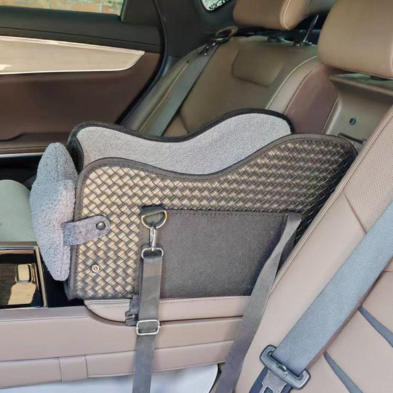 Car Dog Seat for Small Puppies - In-Car Center Console Pet Seat