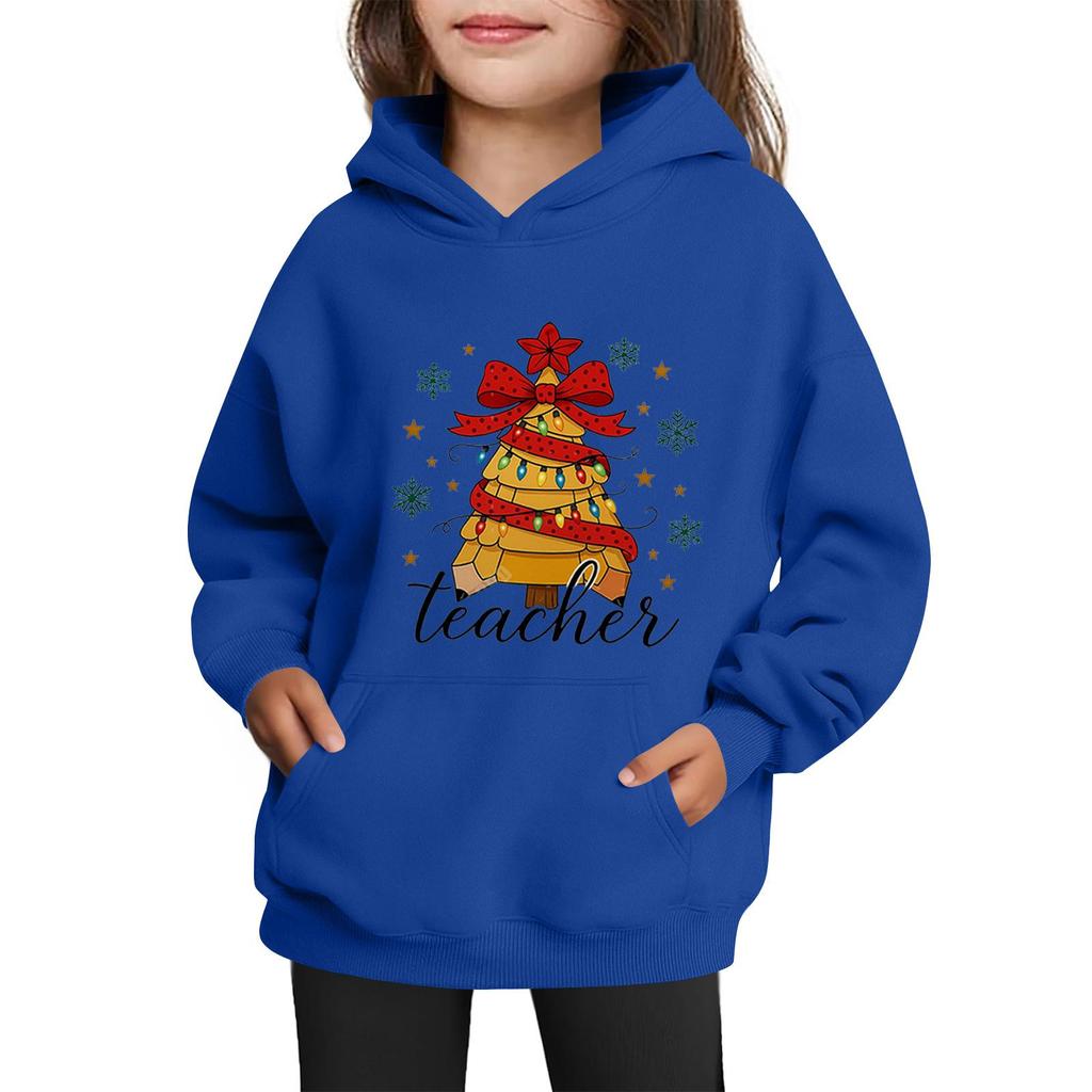 Sweatshirts For Teen Girls Hoodies Long Sleeve Drawstring Pullover Cute Printed Oversized Hoodie Christmas