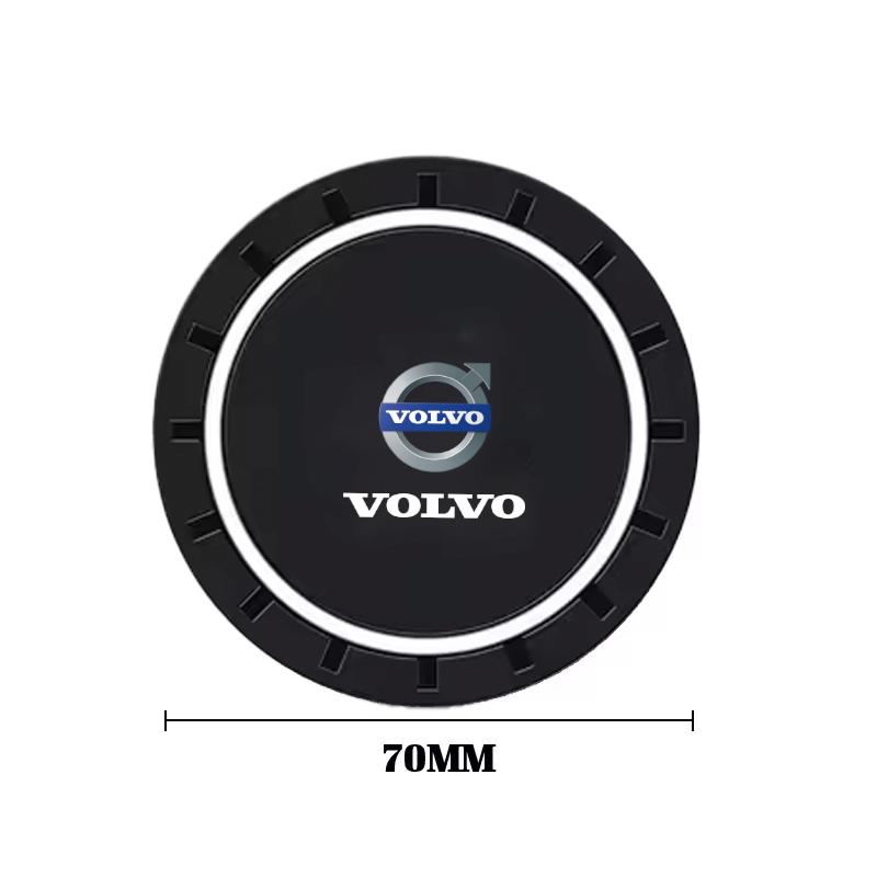 2PCS Car Coasters Water Cup Slots Non-Slip Mat Waterproof Cup Pad For Volvo XC90 XC60 V50 S60 V70 V60 V40 S90 olestar AWD XC40 S