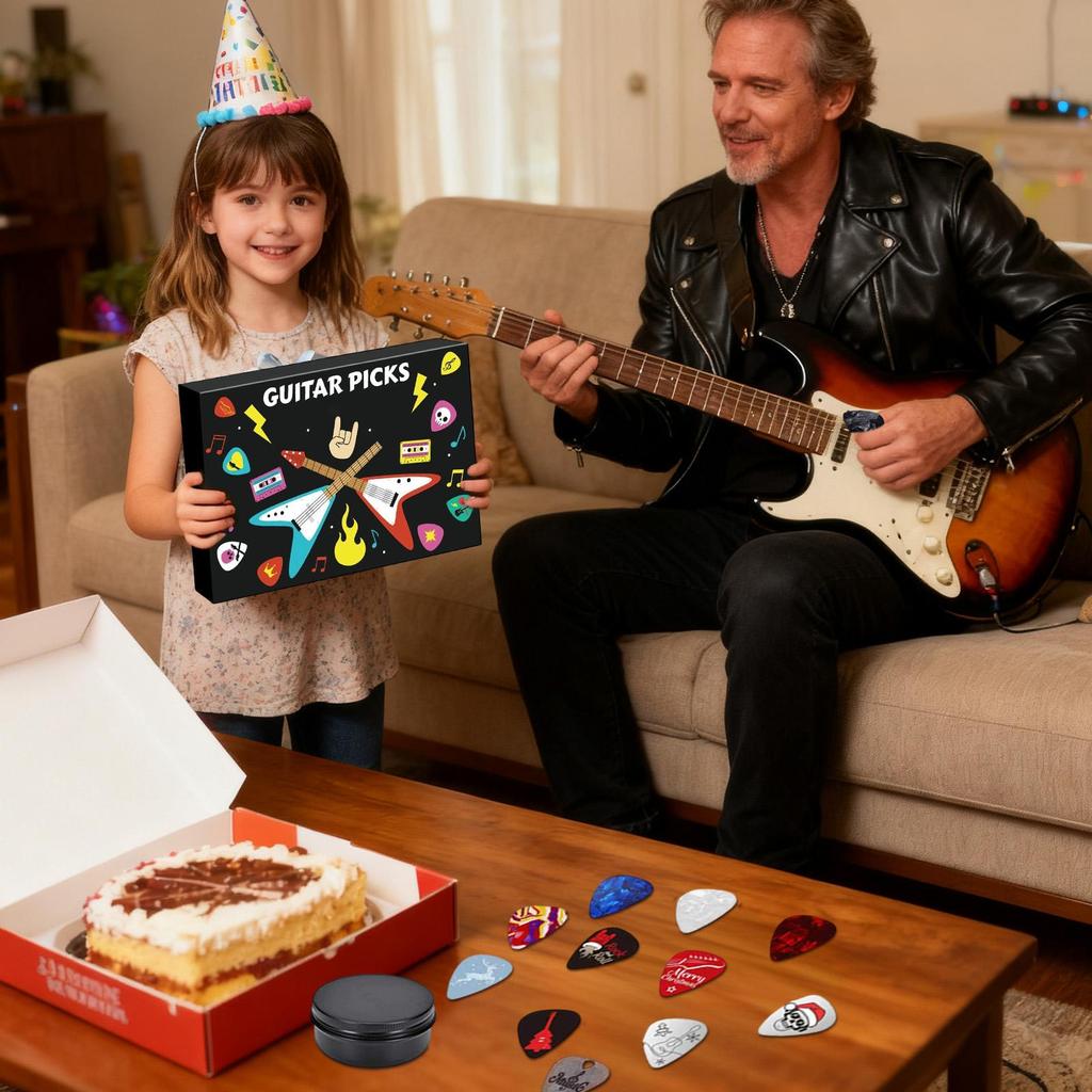 Calendrier de l'Avent Guitare Médiators Médiators Musique Décor de Noël pour Acoustique Électrique Basse Ukulélé Enfants Adolescents
