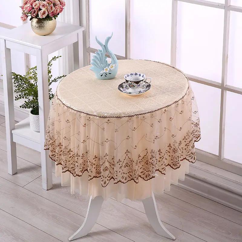 New Universal Lace Round Tablecloth Household Full Package Circular Coffee Table Cover Circular Minimalist Lace Tablecloth Mat
