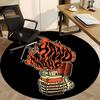 1pc Flame Bones Skull Office Round Area Rug, Indoor Mat Suitable For Office, Under Office Chairs Bedroom Living Room Home Decor, Room Deco