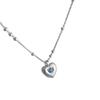 Vertical Diamond Inlaid Mini Love Necklace with Versatile Heart Shaped Zircon Collarbone Chain
