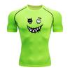 Men's Compression Athletic T-Shirt, Demon Angel Smiley Print