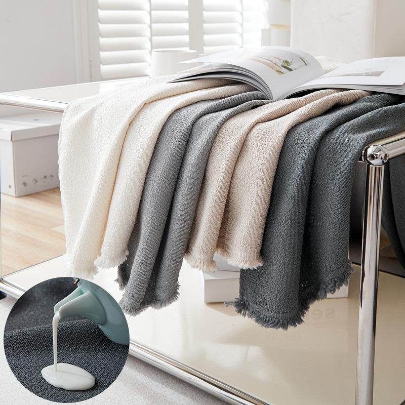 1pcs Solid color Sofa Cover Simple Anti-cat Scratch Solid Color Cushion Home Living Room Seat Dustproof Blanket