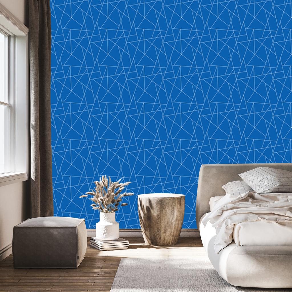 Wallpaper Geometric Pattern Blue, Fine Detail 50x1000