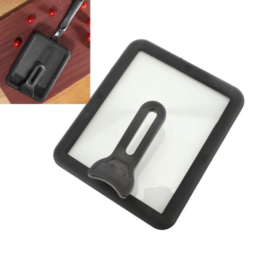 Rectangular Glass Lid, Transparent Omelette Pan Cover with Silicone Rim, 15x18cm Universal Omelette Pot Cover, Visible Stick-Proof Glass Lid for Egg F