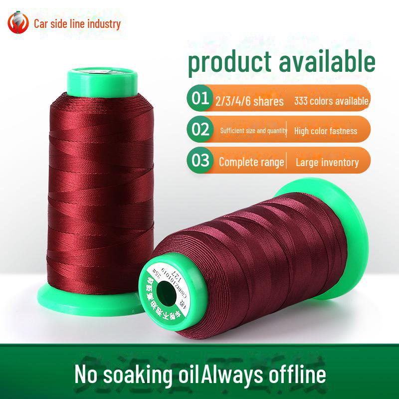High-Strength 150D Polyester Sewing Thread: 3-Strand Oil-Free Nylon for Clothing, Leather, and Luggage.