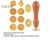 Wax Seal Stamp Set Sealing Wax Stamp Heads with Wooden Handle Multiple Patterns Wax Seal Stamp Set for Letter Greeting Cards Gifts Decoration