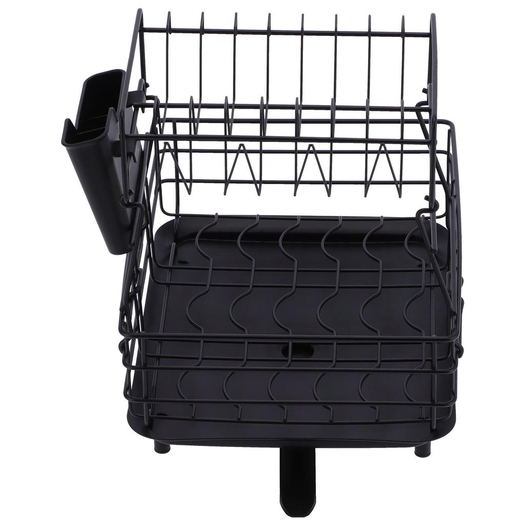 Drain Rack Double Layer Wrought Iron Double Countertop Dish Chopsticks Storage Rack with Drain