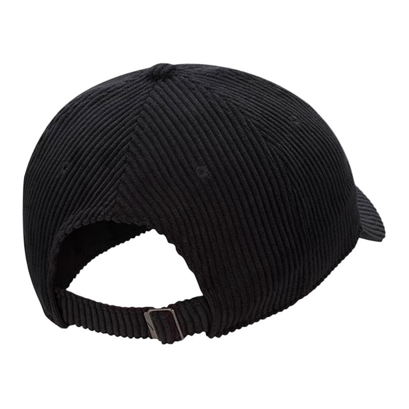 Nike Solid Color Design Corduroy Baseball Cap Unisex hats Black HF8919010