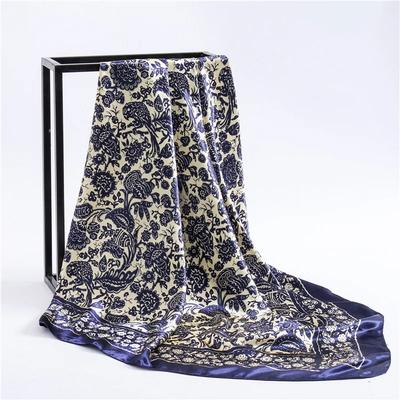 Mode Paisley Print Zakdoek Zijde Satijn Hijab Sjaal Voor Vrouwen Vierkante Sjaals Wraps 90*90cm Bandana Hoofd Nek Sjaals Voor Dames