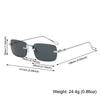 Rimless Rectangle Sunglasses Men Stylish Vintage Gradient Ocean Lenses Eyewear  New Trendy Brand Design Women Shades