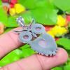 Owl- Pink Chalcedony Gemstone Handmade 925 Sterling Silver Pendant 1.97" r6E31
