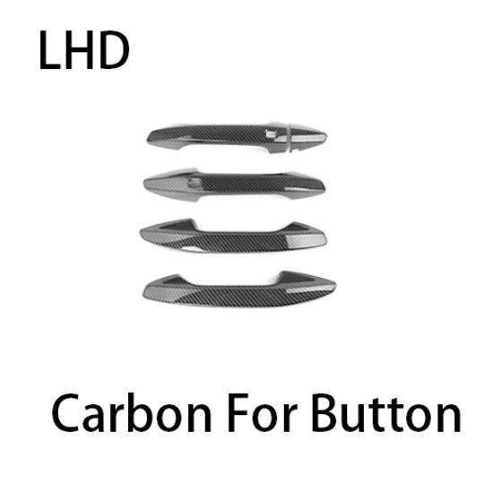 For Kia Sportage NQ5 -2026 Button Style Touch Style Exterior Door Handle Cover Carbon Fiber Bright Black Trim