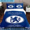 3pcs Chelsea Fc  Printed Bedding Set Duvet Cover Closure Includes 1 Duvet Cover & 2 Pillowcases Bedding Sets Home Decor Gifts