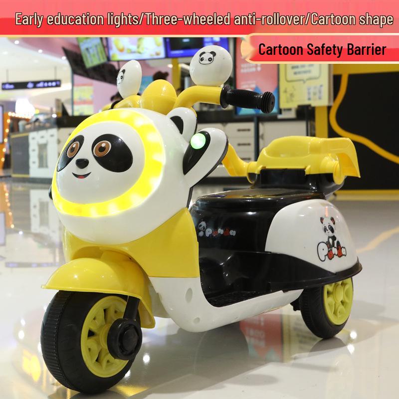Rechargeable Children's Electric Motorcycle Tricycle: Panda Design for Boys & Girls