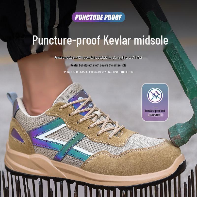 Men's Breathable Anti-Odor Steel Toe Electrician Work Shoes, Anti-Smash, Anti-Puncture, Non-Slip, Insulated up to 6KV, Soft Sole.