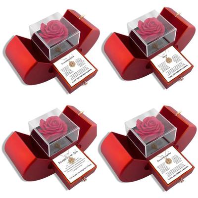 Sınır Ötesi Oyuk Kalp Kolye ve Gül Hediye Kutusu Seti Sevgililer Günü, Yılbaşı ve Noel İçin