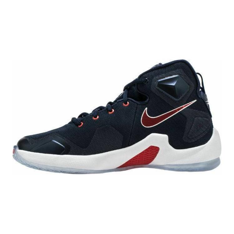 

Nike Lebron 13 Non slip Lightweight Mid top Children s Basketball Shoes Blue Red Teenagers 808709-461 38.5