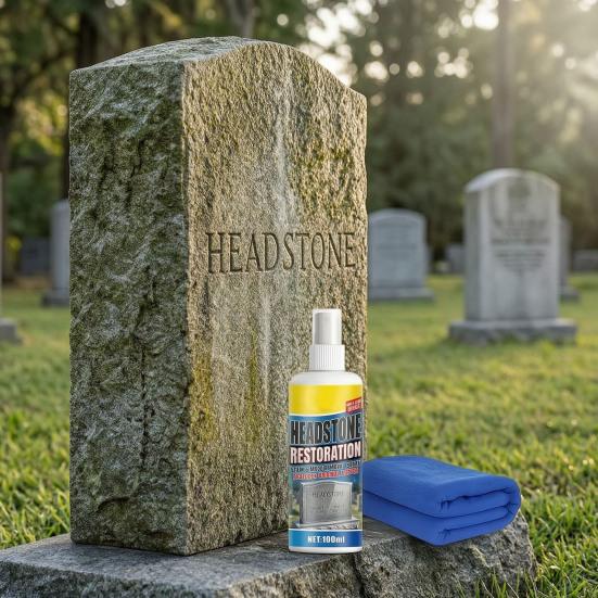 Yousheng Headstone Restoration And Cleaning Spray, Tombstone Monument Cleaner for Granite Marble Cemetery Memorials, Gentle Stone Care Way