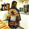 Women's Fashion 3/4 Sleeve Halloween Print Hoodie Pullover Top