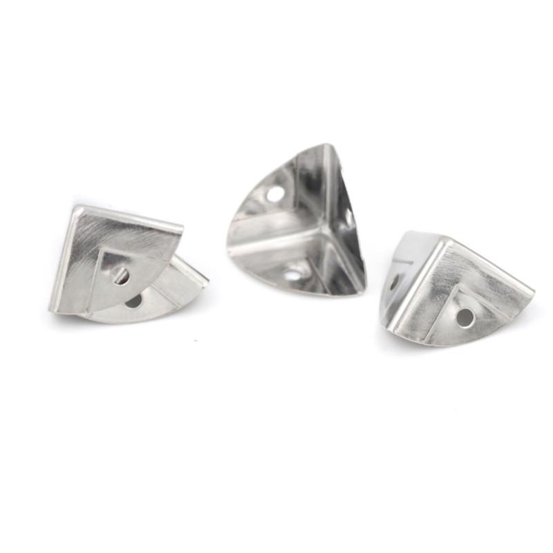 4Pcs Silver Metal Corner Brackets Angle Brace Protector Trunk Box Case Chest
