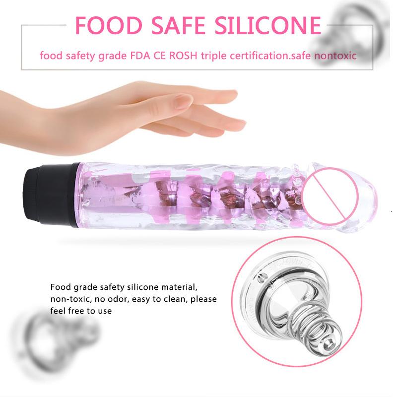 Jelly Vibrator Stick Long Anal Butt Plug Beads Silicone G-Spot Massager Adults Female Sex Toys For Couples Masturbation