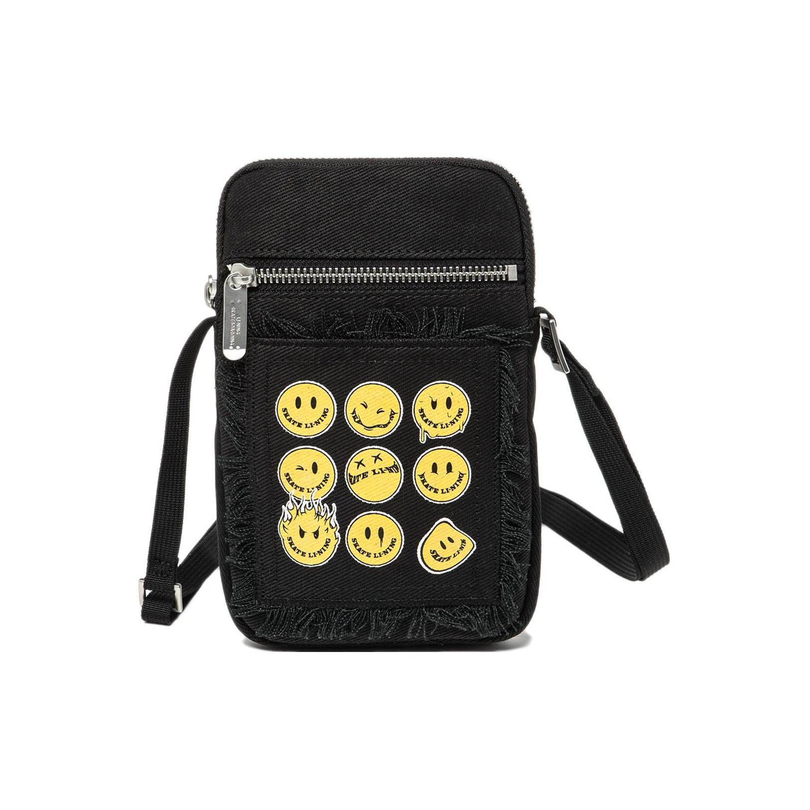 

New LiNing OG_SLICK Collaboration Cotton Shoulder Bag, Crossbody Bag Unisex Black ABDT247-1 11.9*2.0*19.1CM