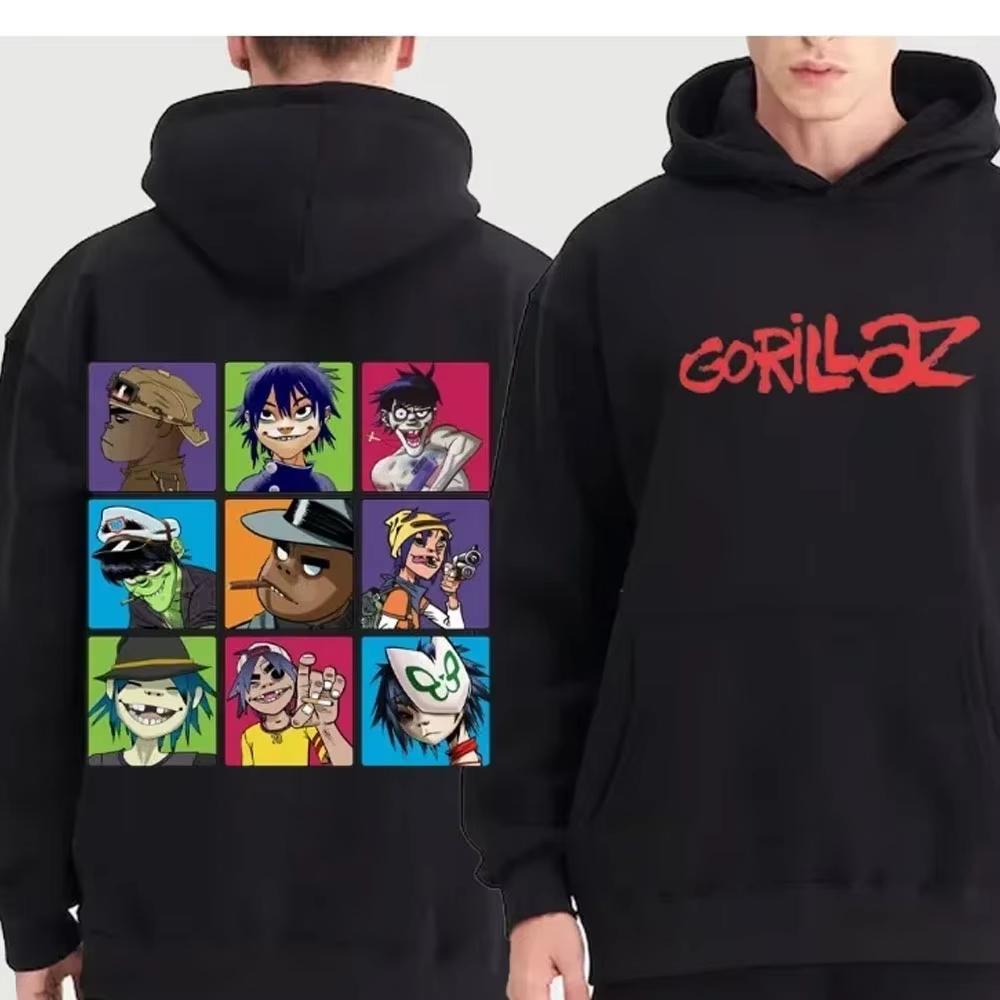 2026 Hot Sale Gorillaz Demon Days Hoodie Men Women Vintage Hip Hop Streetwear Soft Cotton Sweatshirt Loose Cozy and Versatile