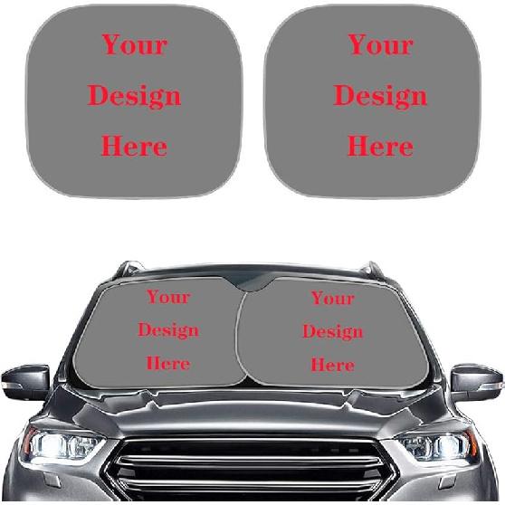 KEIAHUAN Customized Auto Front Window Visor Sun Shade Universal Windshield Sunshade for Car Truck SUV 2-Piece