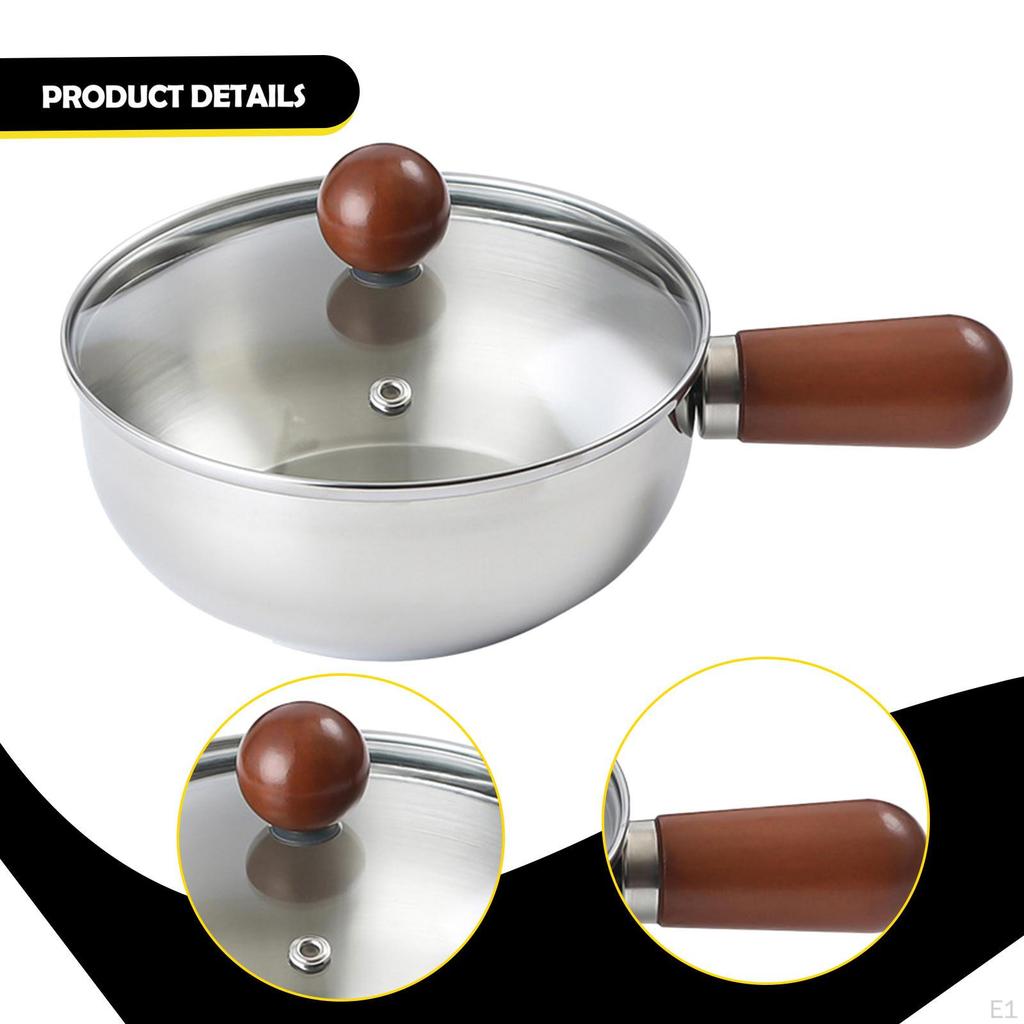 Stieltopf Butterwärmer Essen Küche Kochwerkzeug 600ml mit Holzgriff Kochgeschirr
