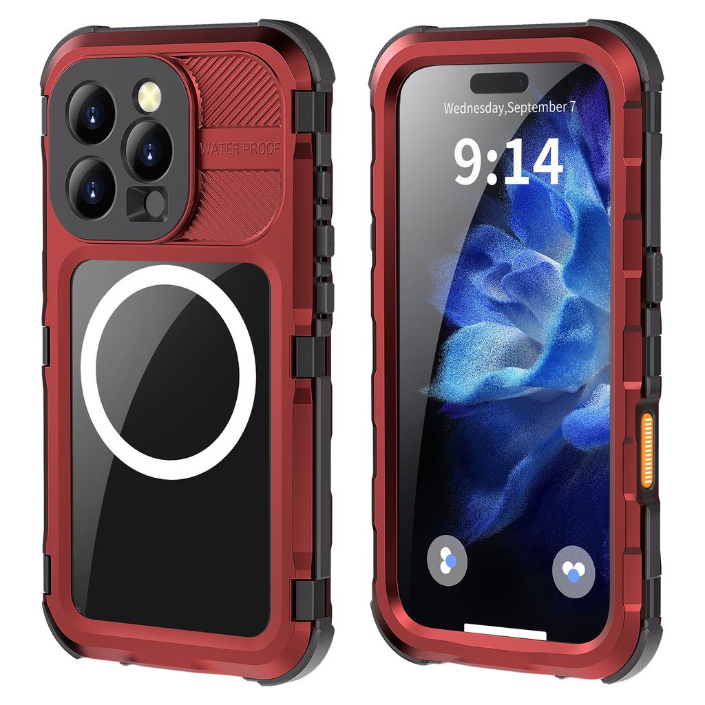 SHELLBOX M Series For iPhone 16 Pro IP68 Waterproof Case Metal Diving Phone Cover Compatible with MagSafe