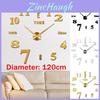 Large Diy 3d Frameless Number Wall Clock With Silent Movement And Mirror Finish