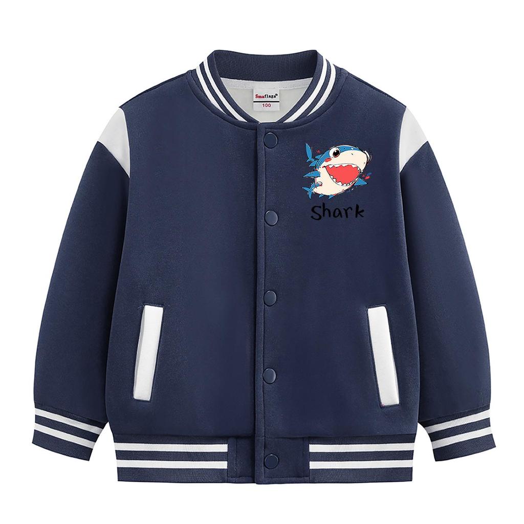 Boys' Stylish 2026 Jacket: Spring/Autumn Fleece-Lined Baseball Coat for Kids