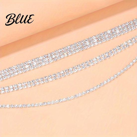 Beach Anklet Women Anklet Sparkling Three-Layer Rhinestone Durable Alloy Adjustable