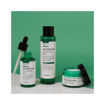 Set rinfrescante lenitivo Cica AHA BHA PHA da 3 pezzi (tonico + siero + crema) / Sbiancante, miglioramento delle rughe, controllo del sebo, gestione dell'idratazione