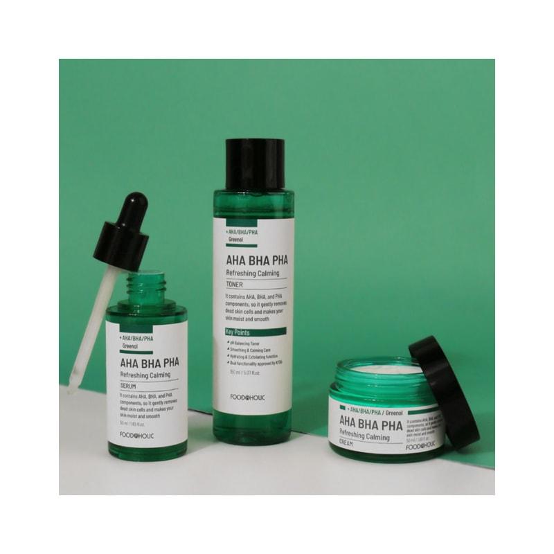 AHA BHA PHA Refreshing Cica Calming 3-piece set (toner + serum + cream) / Whitening, wrinkle improvement, sebum control, moisture management
