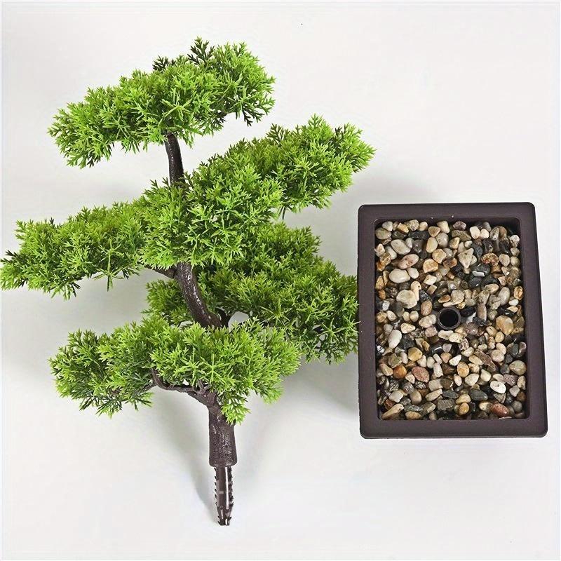 Hotell Hagedekorasjon Kunstige Planter Furu Bonsai Lite Tre Potteplanter Falske Blomster Pottepynt til Hjemmet