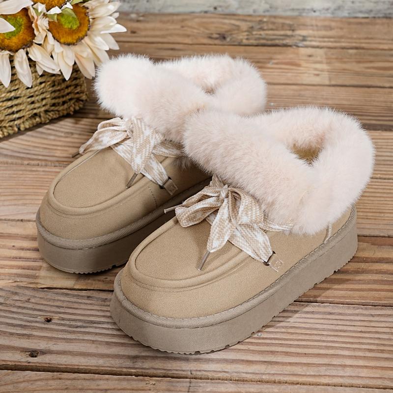 Fashionable and Versatile Thick-soled Fleece Snow Boots for Women  Winter New Style Thickened Warm Cotton Boots
