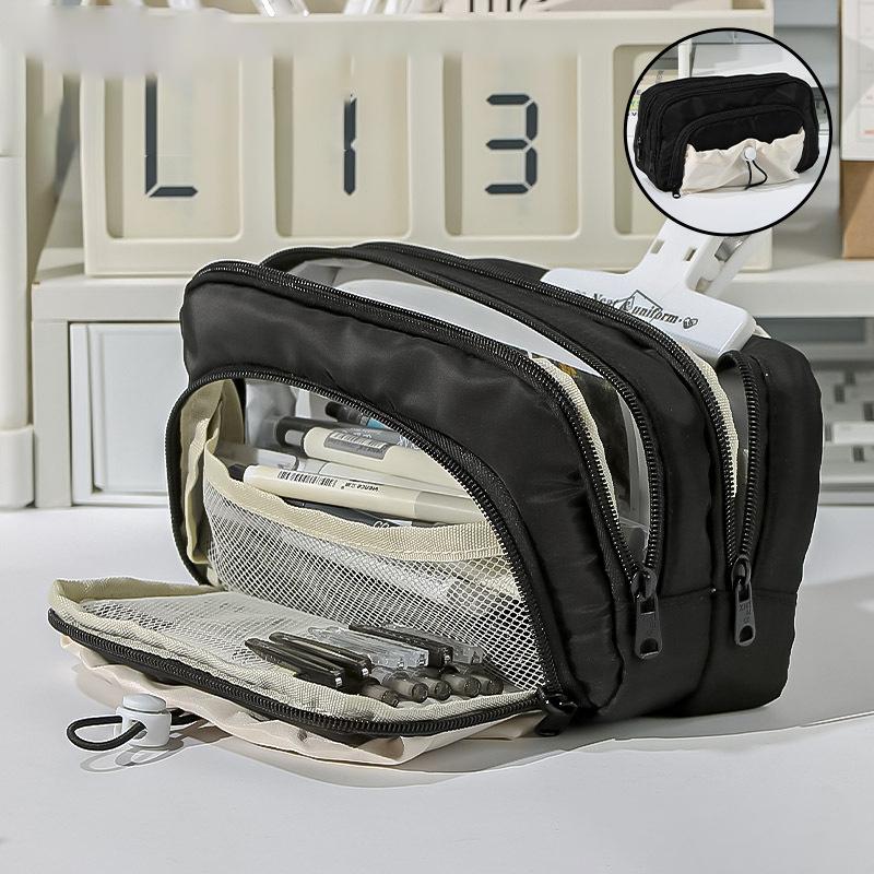 

Большая вместимость 4-слойный пенал для хранения школьных канцелярских принадлежностей сумка на молнии пенал для школьных принадлежностей