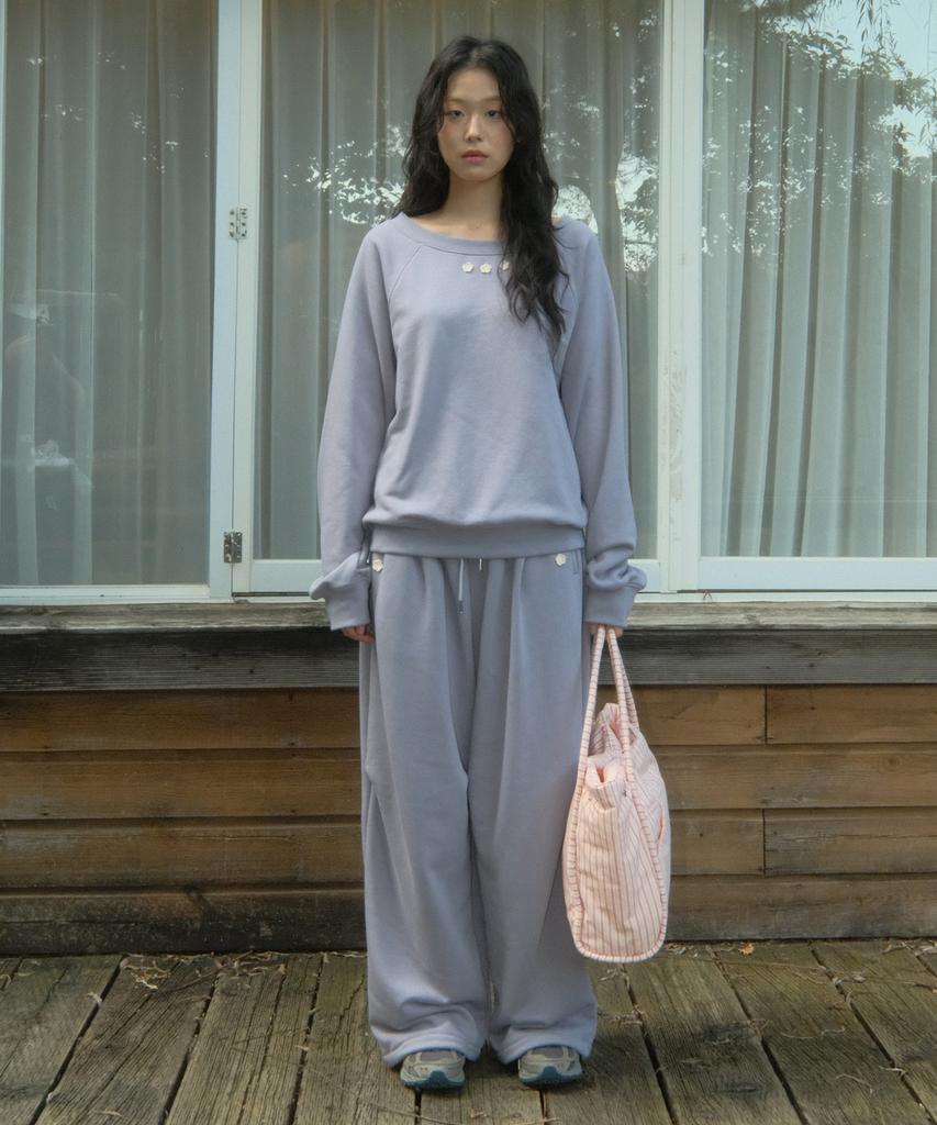 SIWL107 Crochet Sweat Pants (Mute Purple)