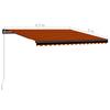 Retractable Manual Awning 450 x 300 cm Orange and Brown
